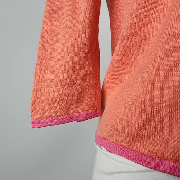 Talbots Orange & Pink Cotton Cardigan Size S - Picture 3 of 8